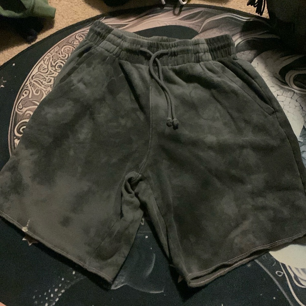 Smoky grey and black athletic shorts